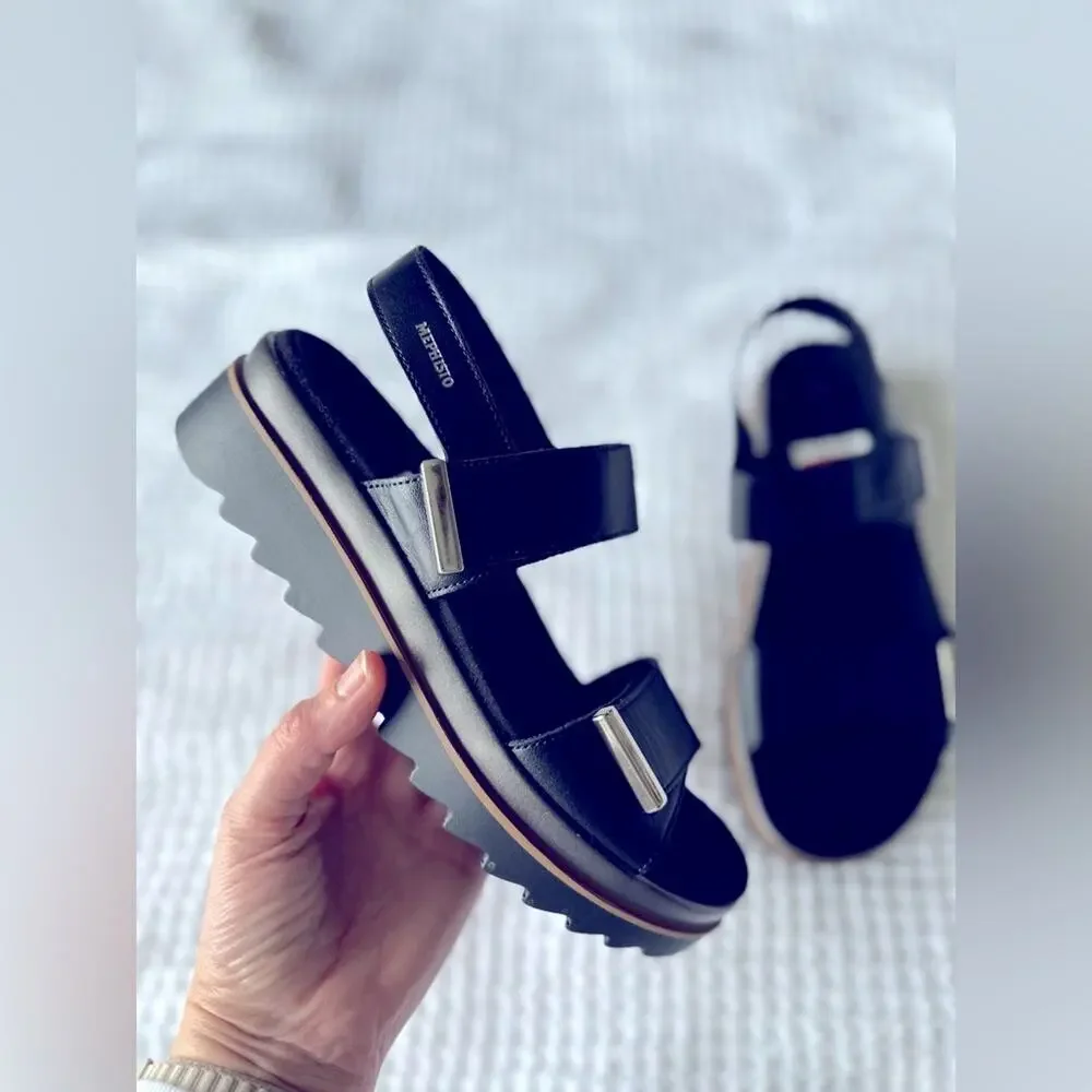 Mephisto Womens Dominica Leather Sandal - Black Leather NEW - Picture 6 of 14